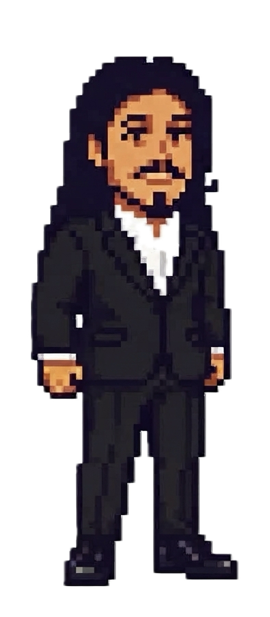 Joe in his suit, pixel art